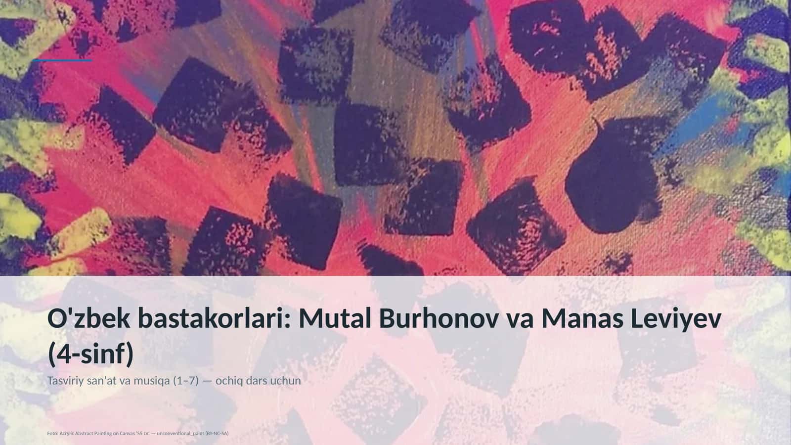 Tasviriy san'at va musiqa (1–7) — ochiq dars uchun 1