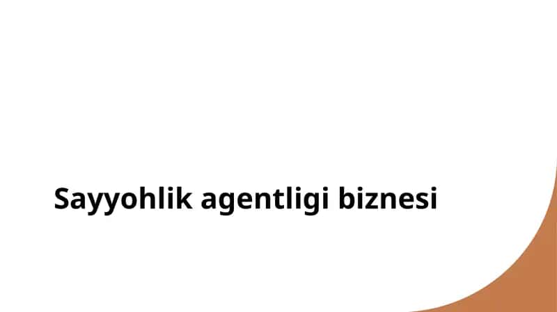 Sayyohlik agentligi biznesi 1
