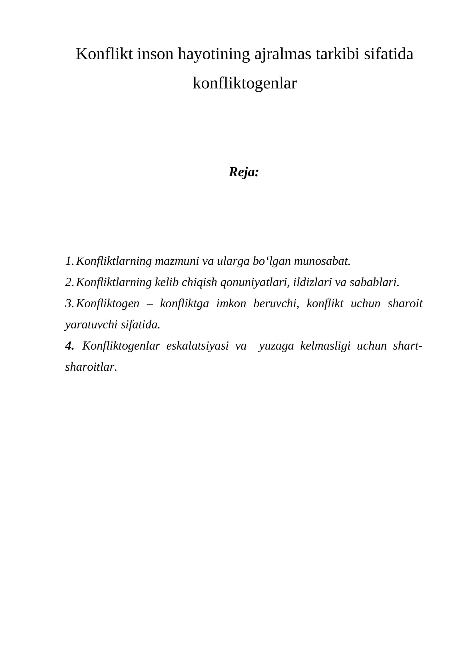 Konflikt inson hayotining ajralmas tarkibi sifatida konfliktogenlar 1