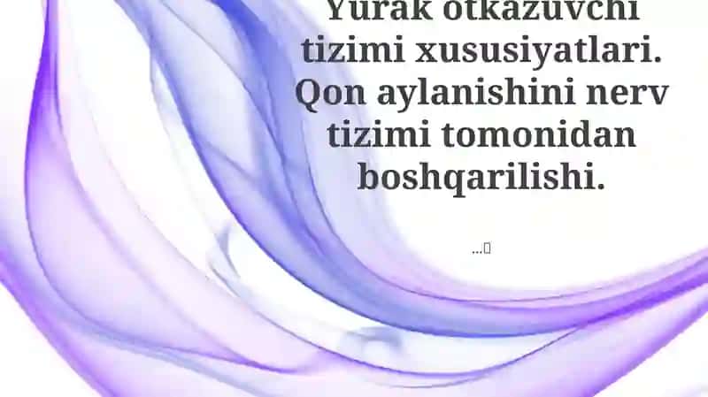 Yurak òtkazuvchi tizimi xususiyatlari 1