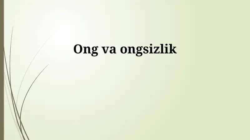Ontologiya asoslari 1