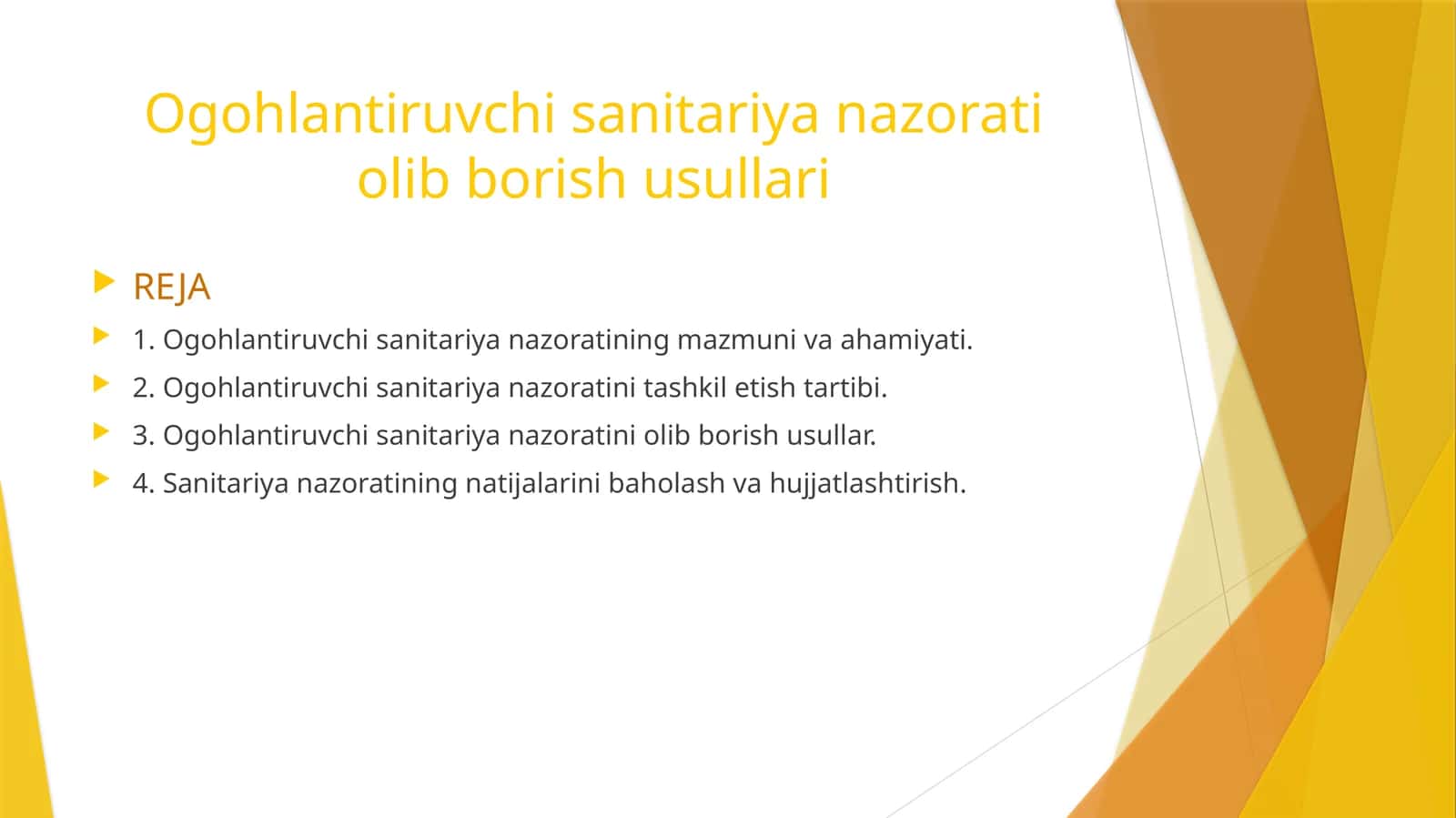 Ogohlantiruvchi sanitariya nazorati olib borish usullari 1