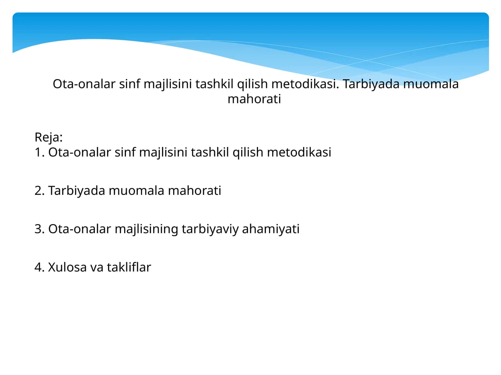 Ota-onalar sinf majlisini tashkil qilish metodikasi 1