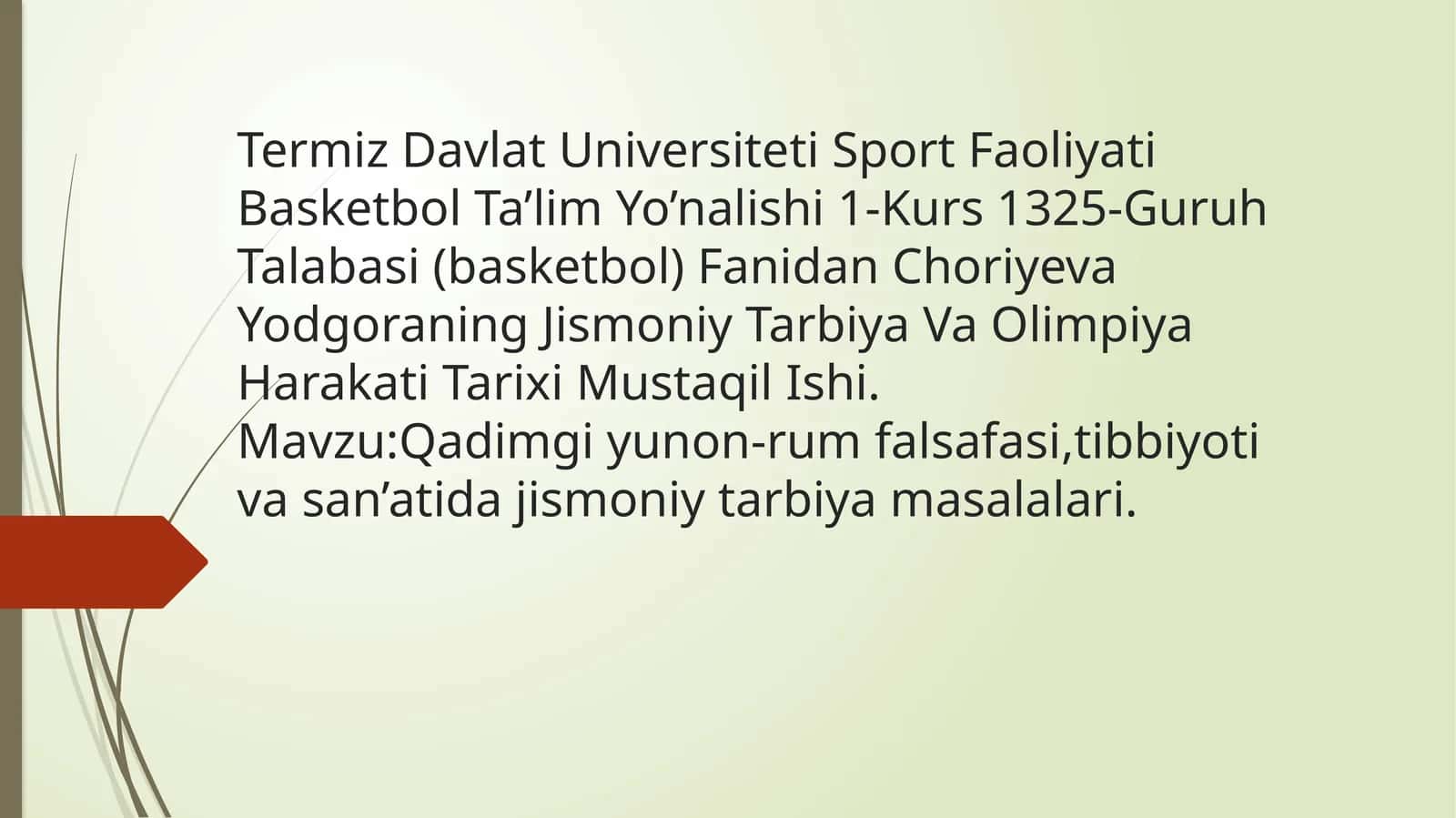 Basketbol Ta’lim Yo’nalishi 1-Kurs 1