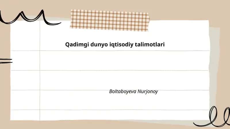 Qadimgi Misr iqtisodiy ta'limotlari 1