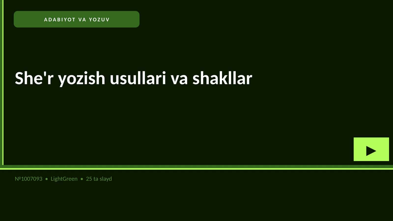 She'r yozish usullari va shakllar 1