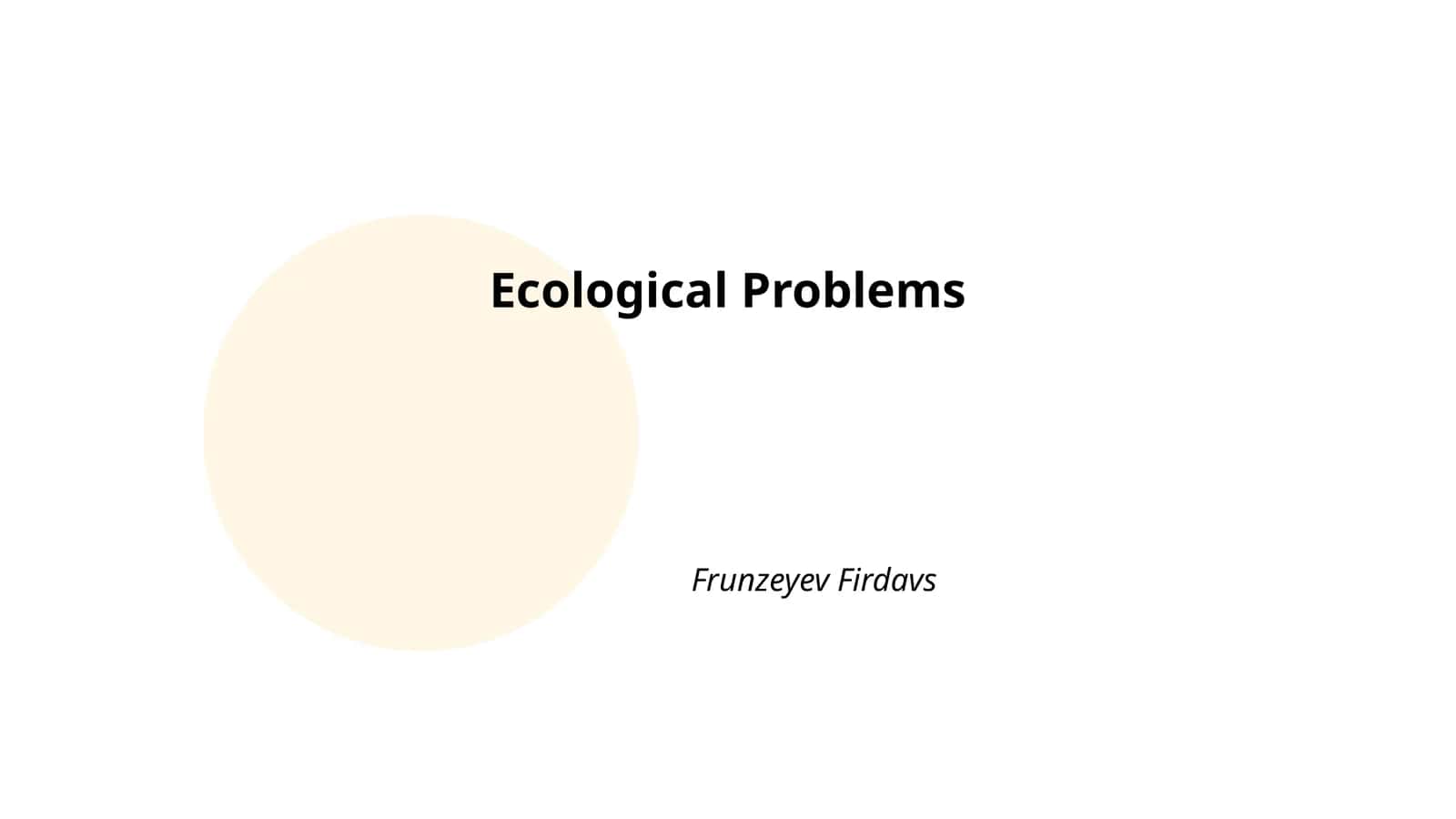 Ecological Problems 1