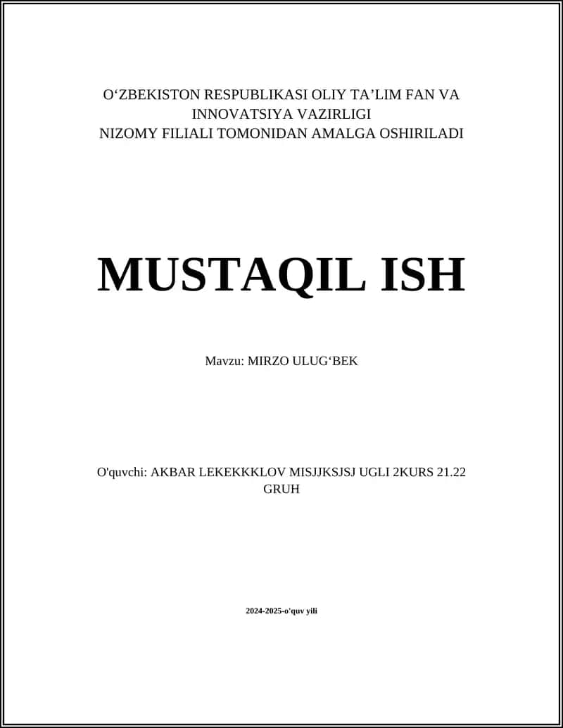 MIRZO ULUGʻBEK 1