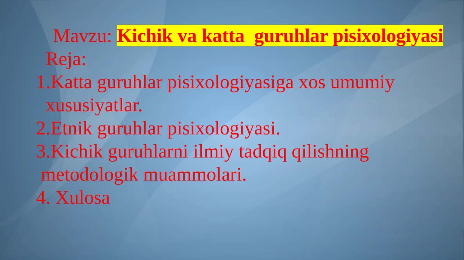 Kichikvakat guruhlarni psixologiyasi 1