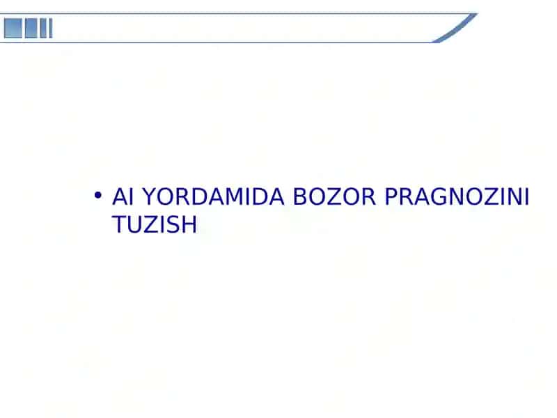 Sun’iy intellekt bozor tahlili