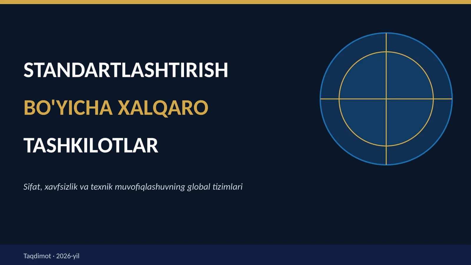 Standartlashtirish Bo'yicha Xalqaro Tashkilotlar 1