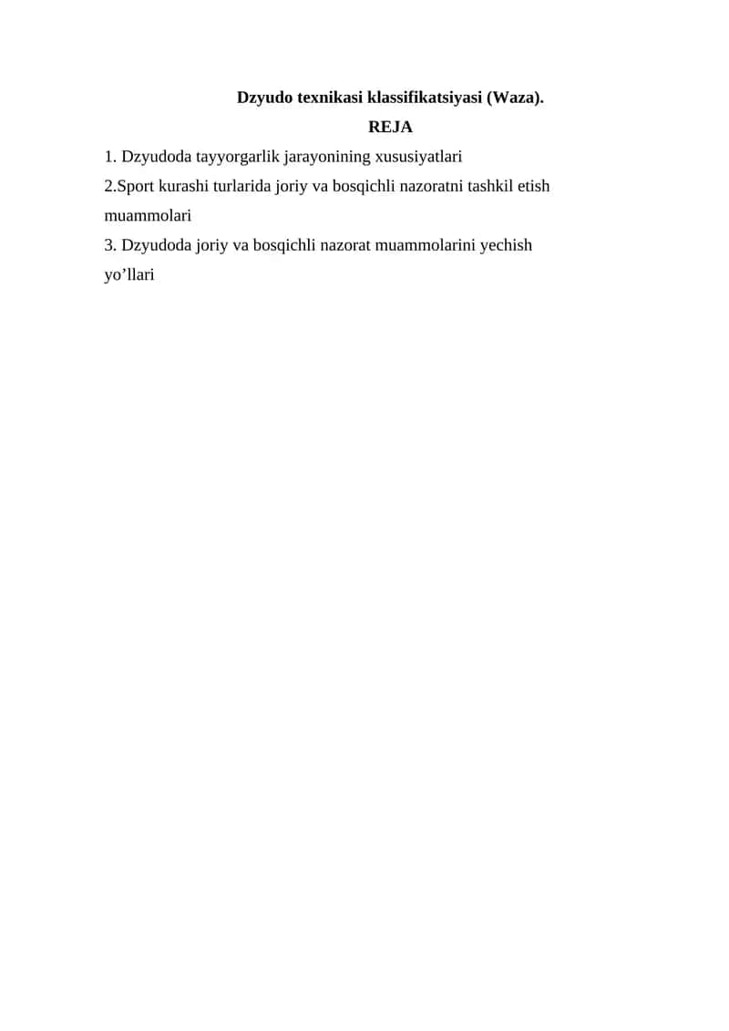 Dzyudo texnikasi klassifikatsiyasi (Waza) 1