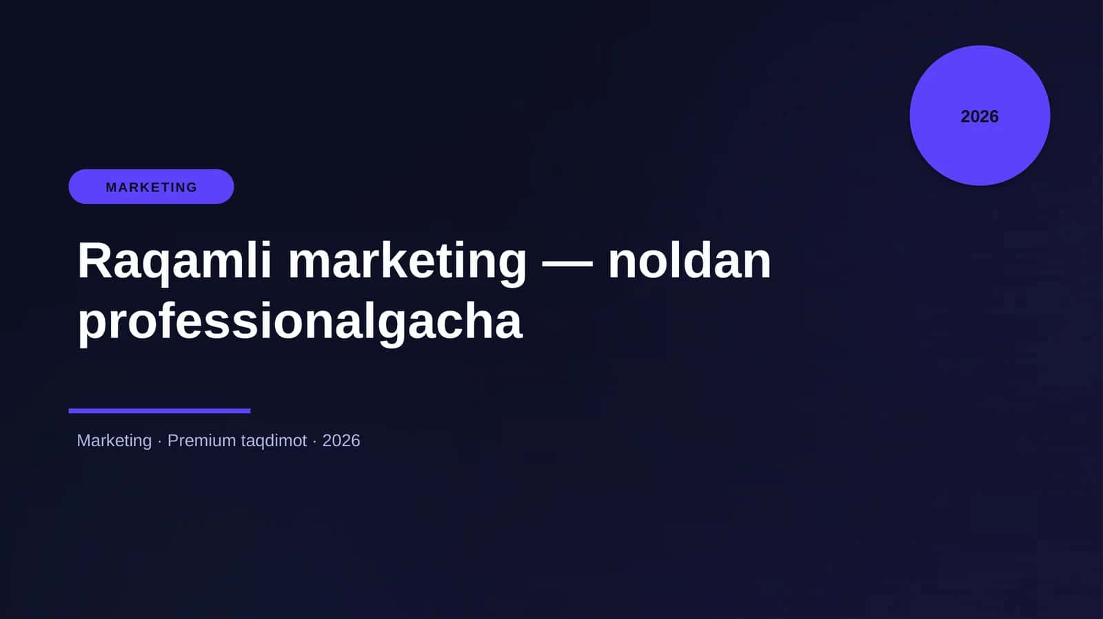 Raqamli marketing - noldan professionalgacha 1