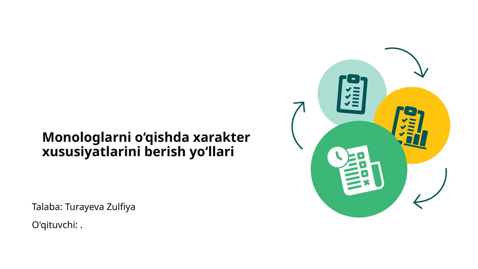 Monologlarni o‘qishda xarakter xususiyatlarini berish yo‘llari 1
