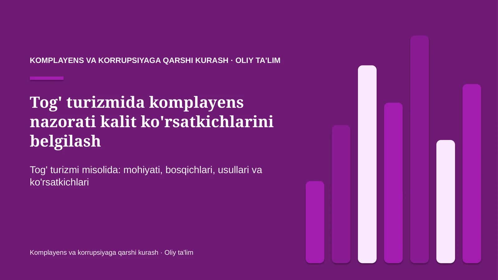 tog' turizmida komplayens nazorati kalit ko'rsatkichlarini belgilash 7476 1