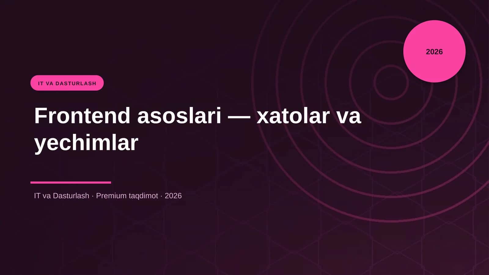 Frontend asoslari — xatolar va yechimlar 1
