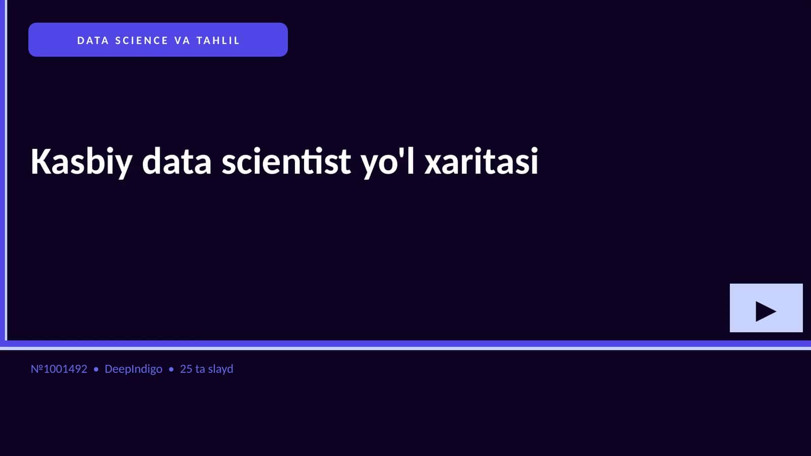 Kasbiy data scientist yo'l xaritasi 1
