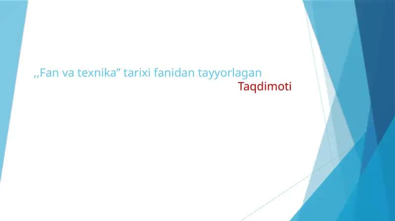 Fan va texnika 1