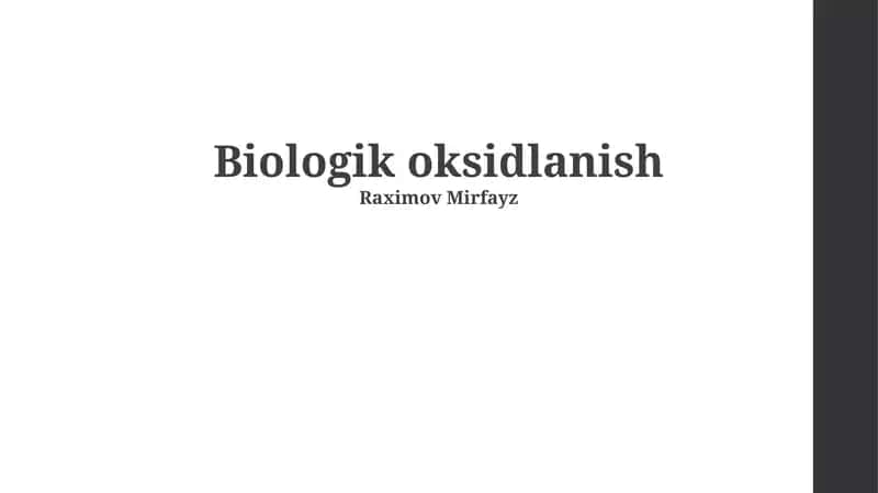 Biologik oksidlanish 1
