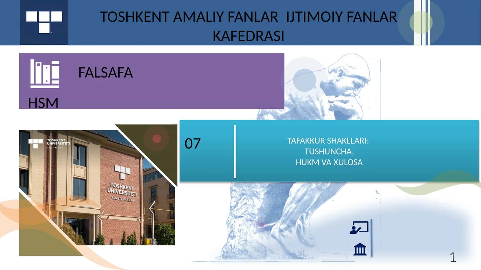 TAFAKKUR SHAKLLARI: TUSHUNCHA, HUKM VA XULOSA 1