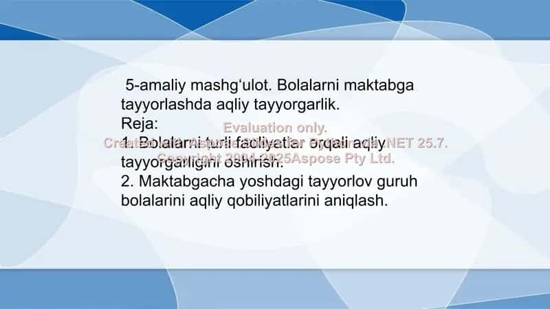 Bolalarni maktabga tayyorlashda aqliy tayyorgarlik 1