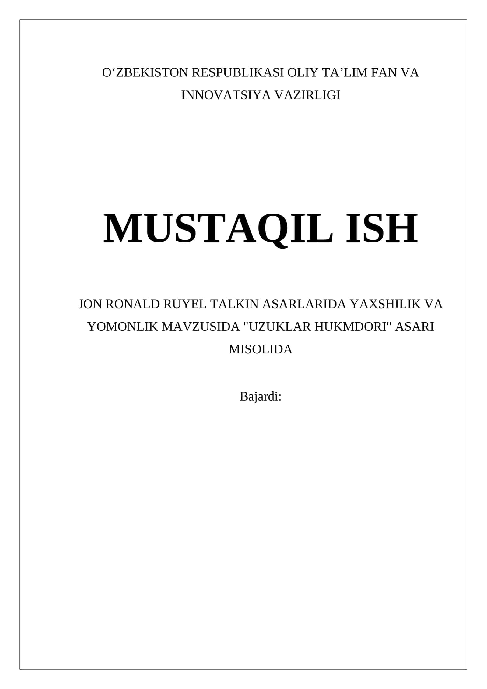 "Uzuklar hukmdori" 1