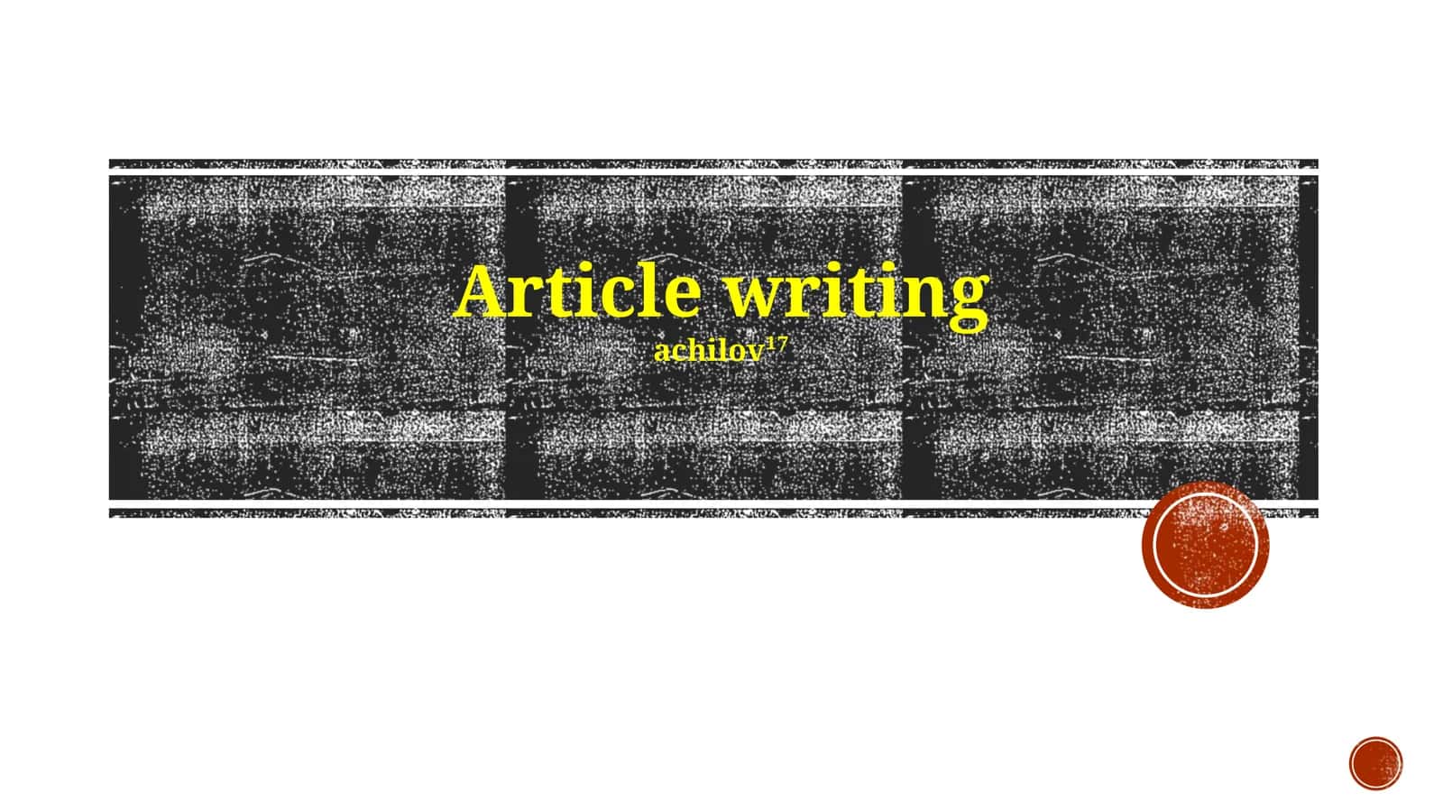 Article writing 1