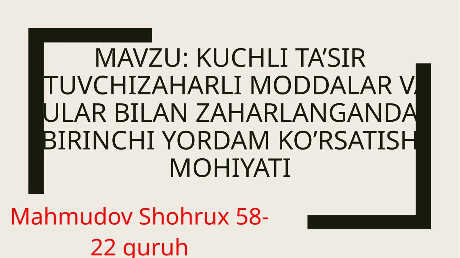 Zaharlovchi moddalar 1