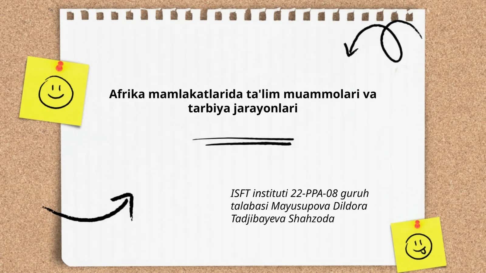 Afrika mamlakatlarida ta'lim muammolari va tarbiya jarayonlari 1