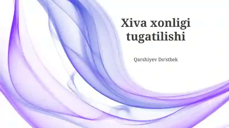 Xiva Xonligi tugatilishi