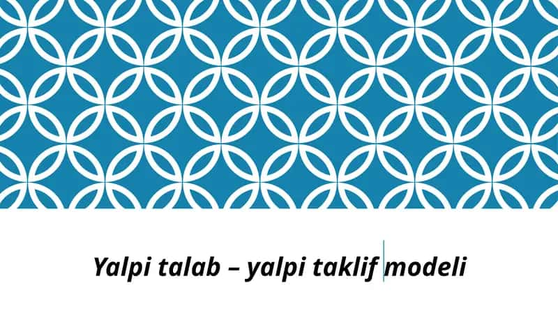 Yalpitalab – yalpi taklif modeli 1