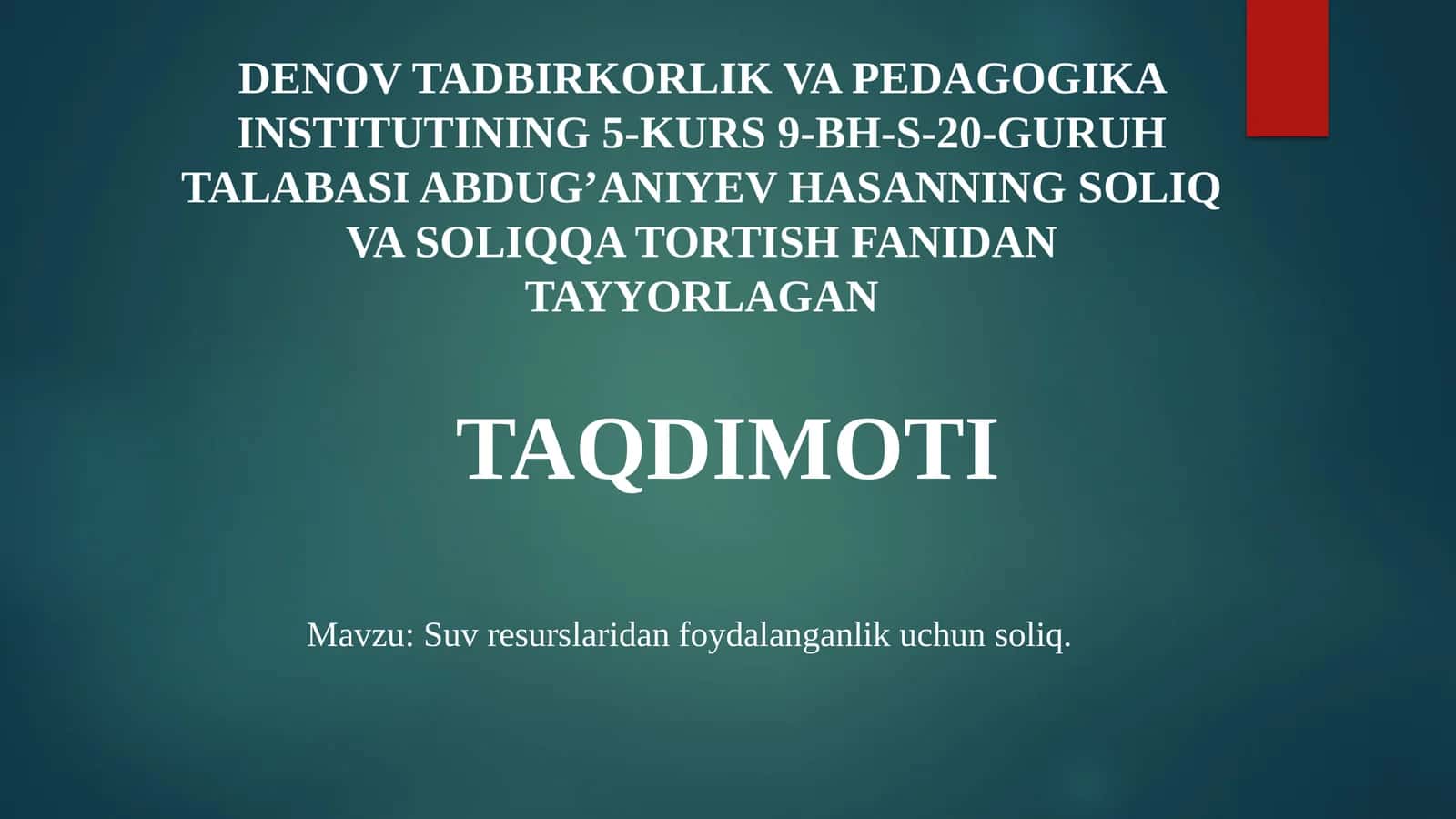 Suvresurslaridanfoydalanganlikuchunsoliq 1
