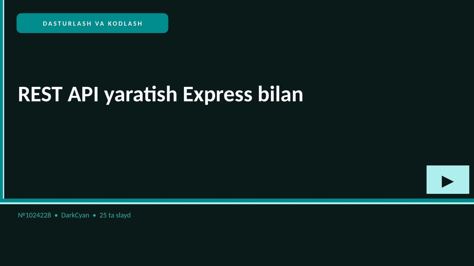 REST API yaratish Express bilan 1