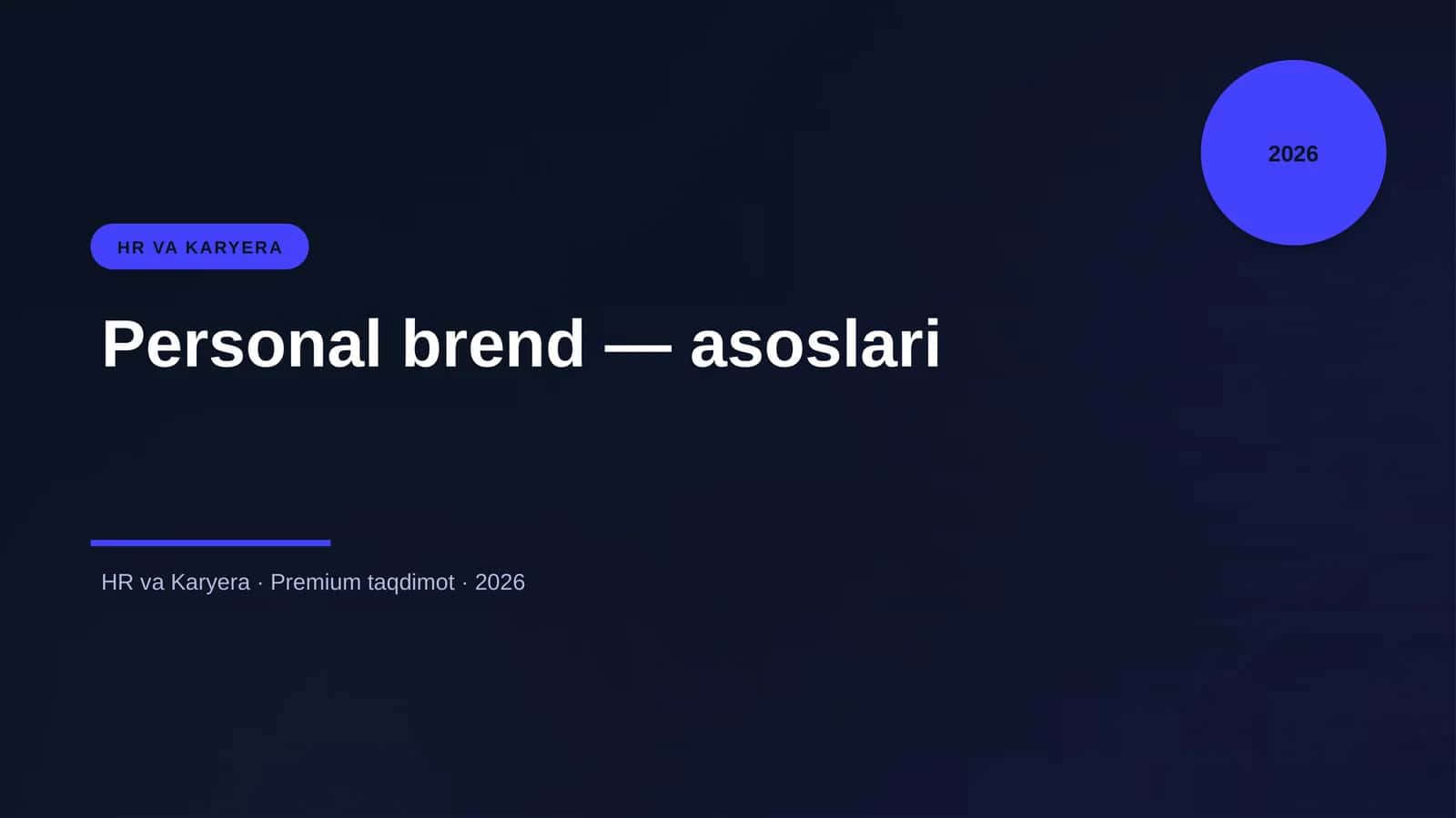 Personal brend — asoslari 1
