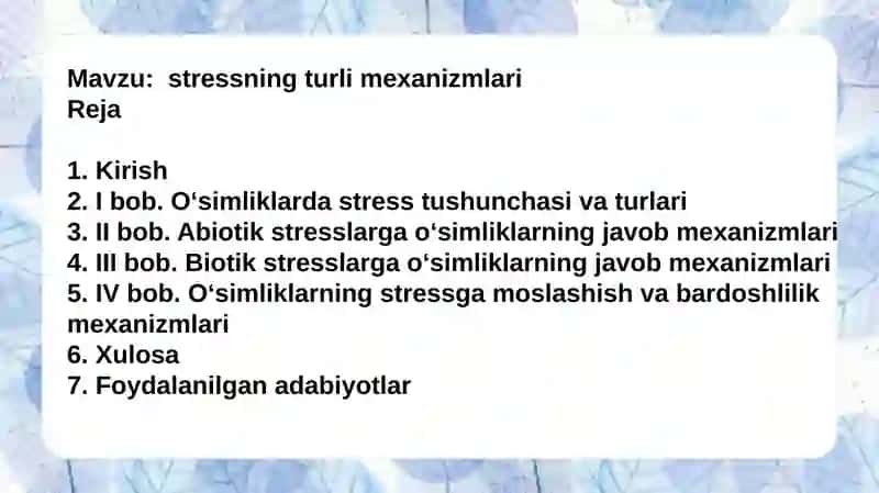 stressning turli mexanizmlari 1