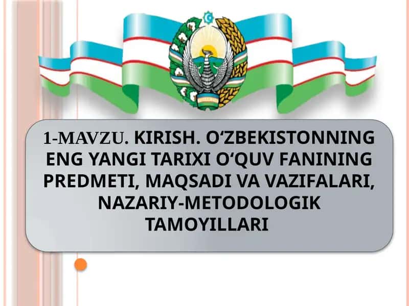 O‘zbekistoning eng yangi tarixi 1