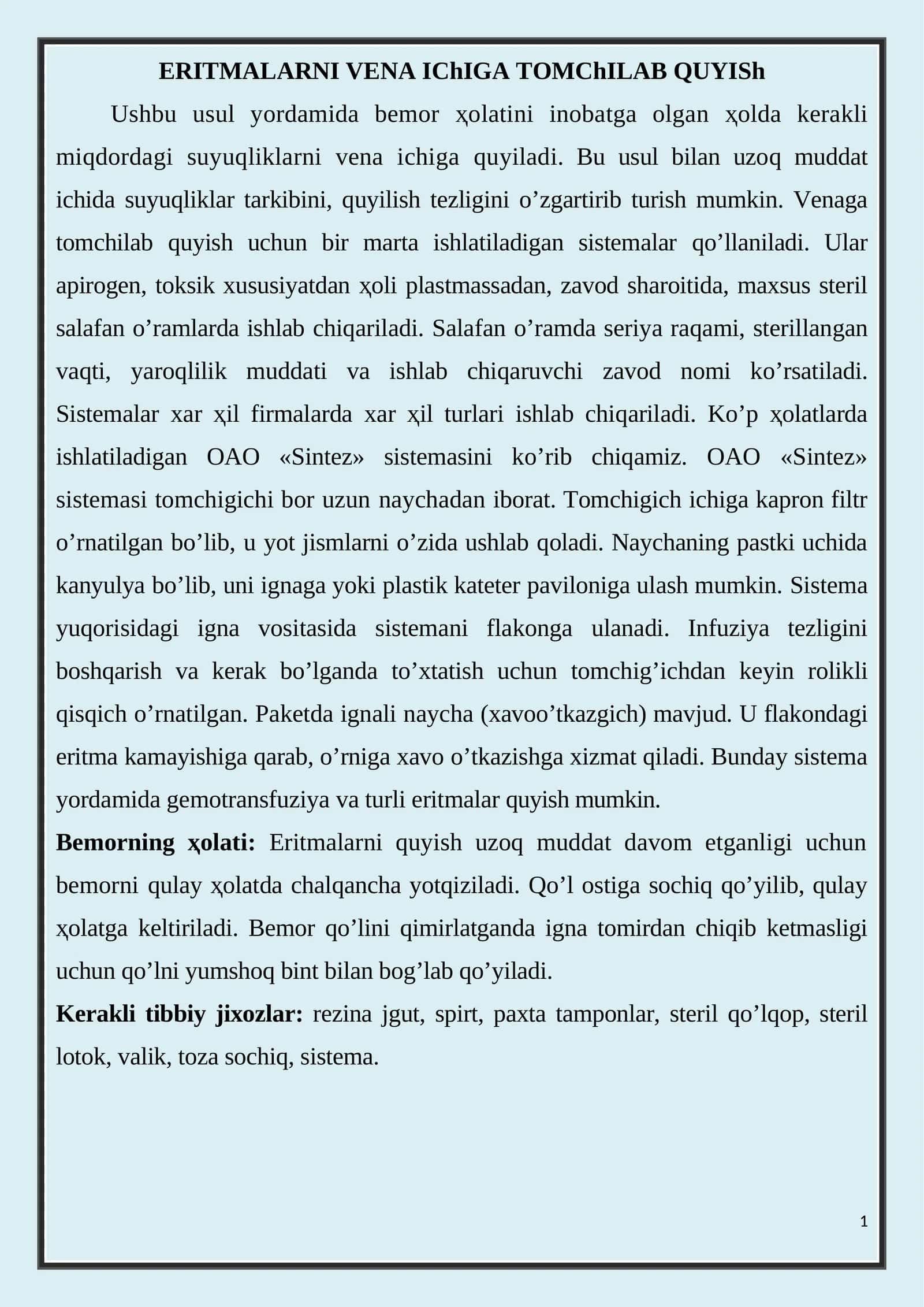 ERITMALARNI VENA IChIGA TOMChILAB QUYISh 1