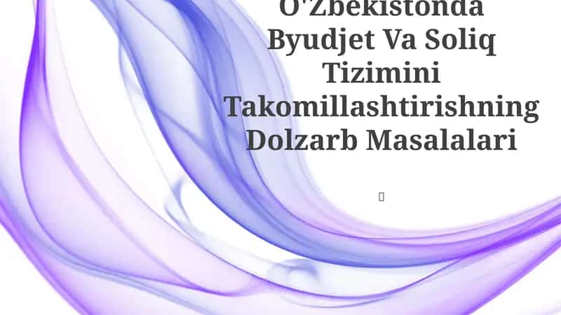 Byudjet Va Soliq Tizimini Takomillashtirishning Dolzarb Masalalari