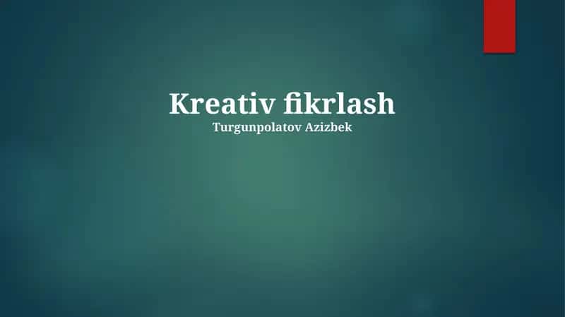 "Dizayn fikrlash" metodologiyasi 1