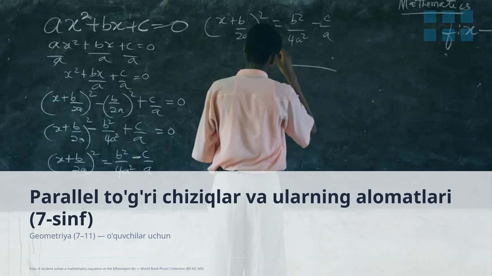 Parallel to'g'ri chiziqlar va ularning alomatlari (7-sinf) 1