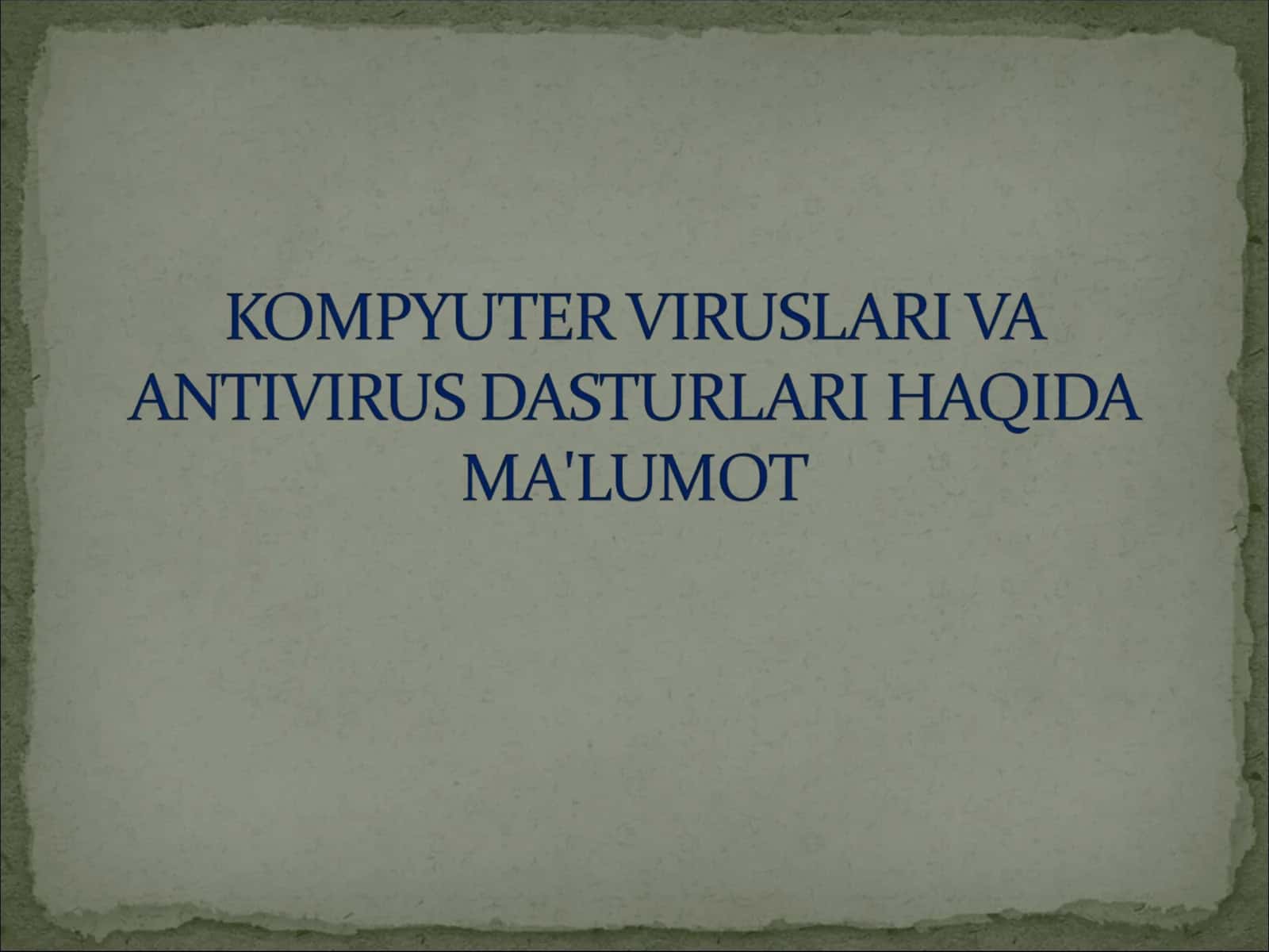 Virus dasturlari 1