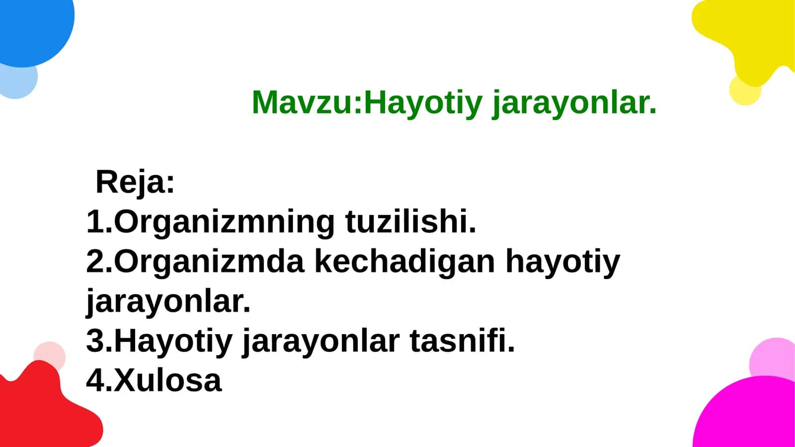 Hayotiy jarayonlar 1
