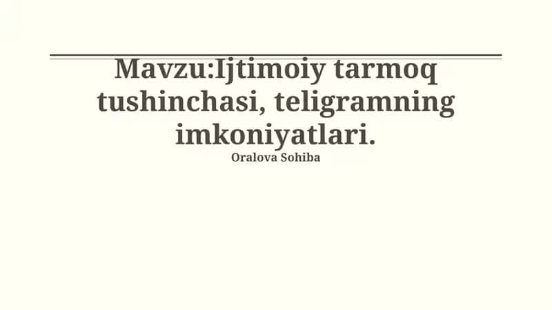 Telegramning imkoniyatlari 1