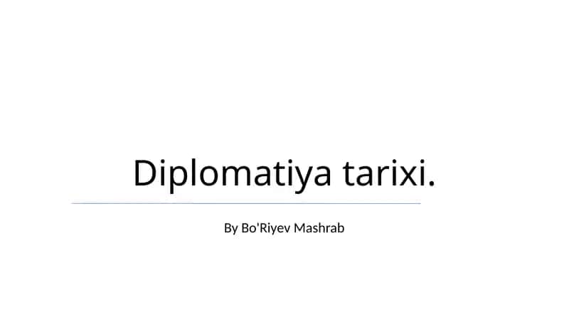 Diplomatiya tarixi 1