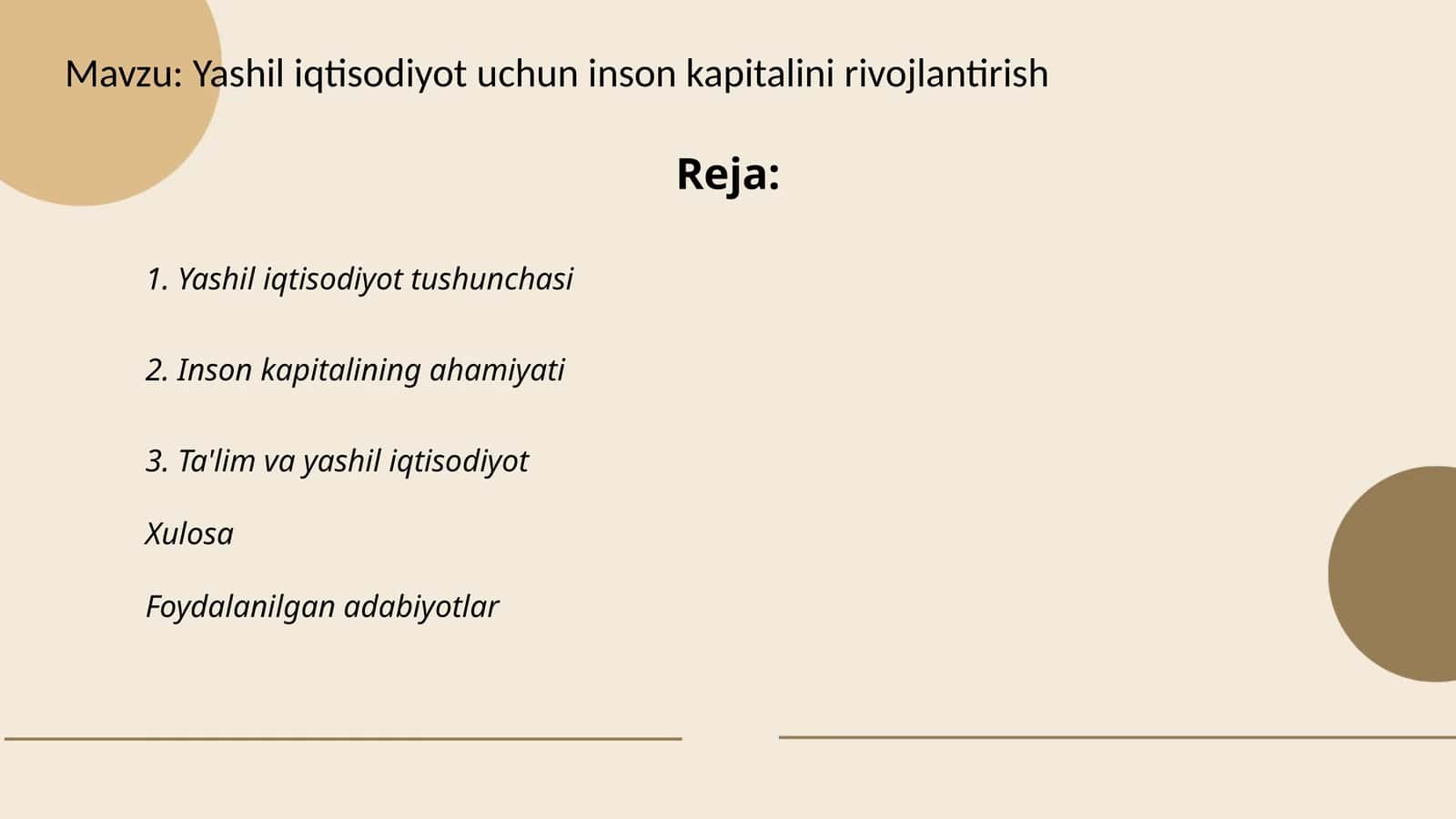 Yashil iqtisodiyot uchun inson kapitalini rivojlantirish 1