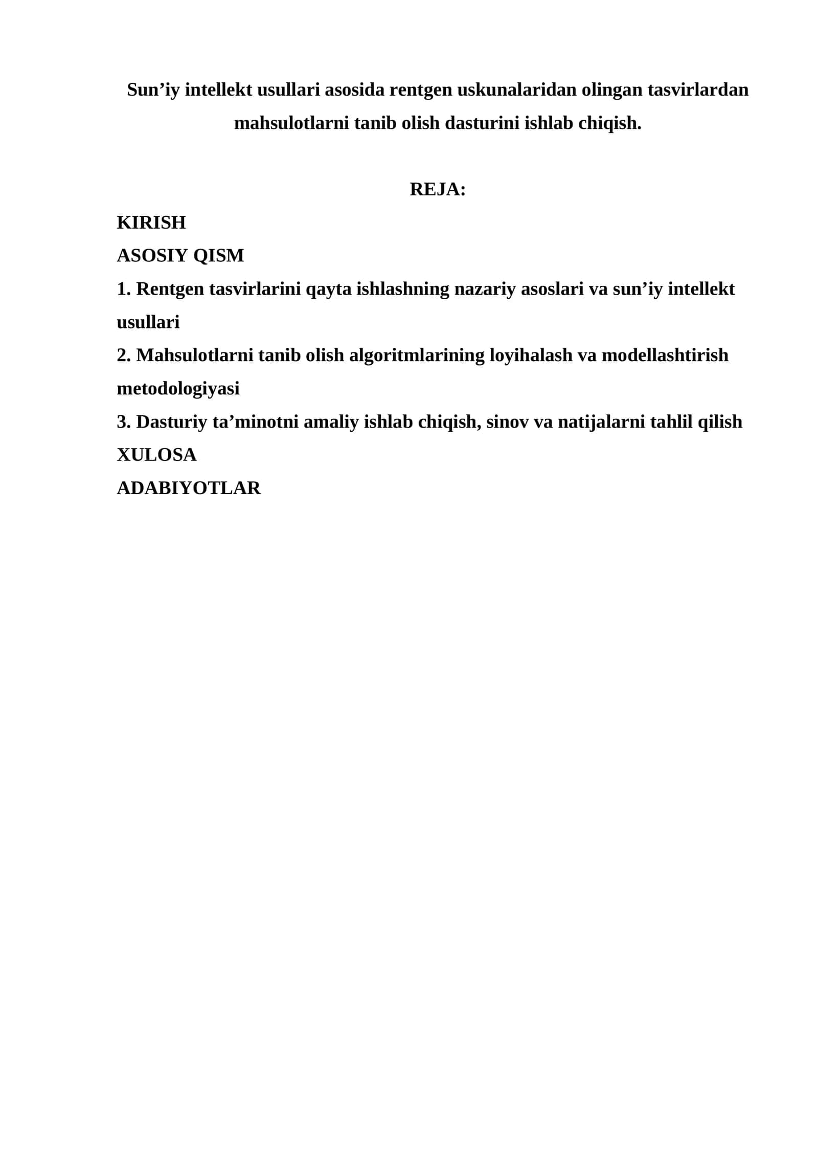 Rentgen tasvirlaridan mahsulotlarni tanib olish dasturi 1