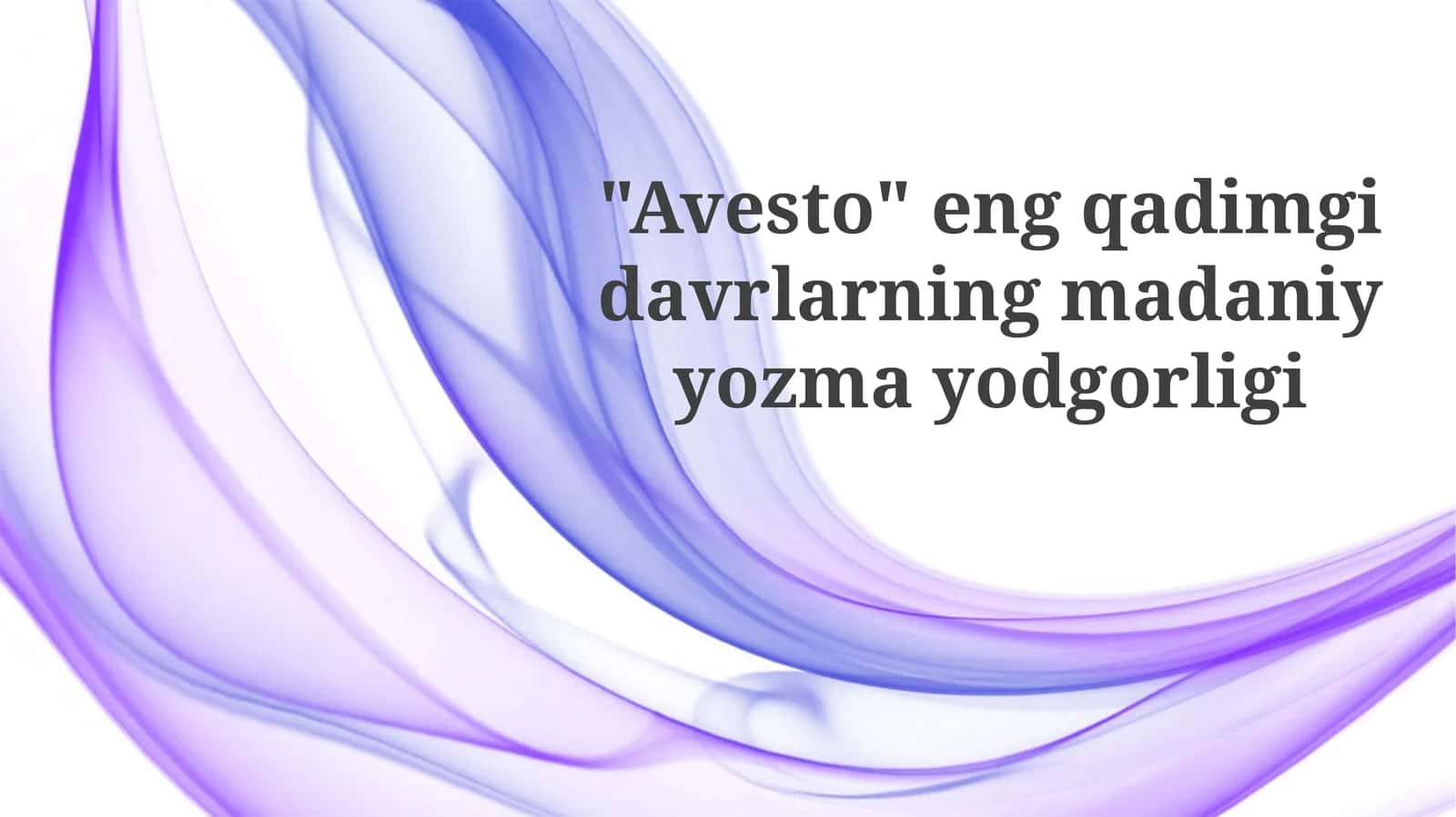 Avesto ta'siri 1