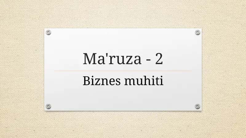 Biznes muhiti 1