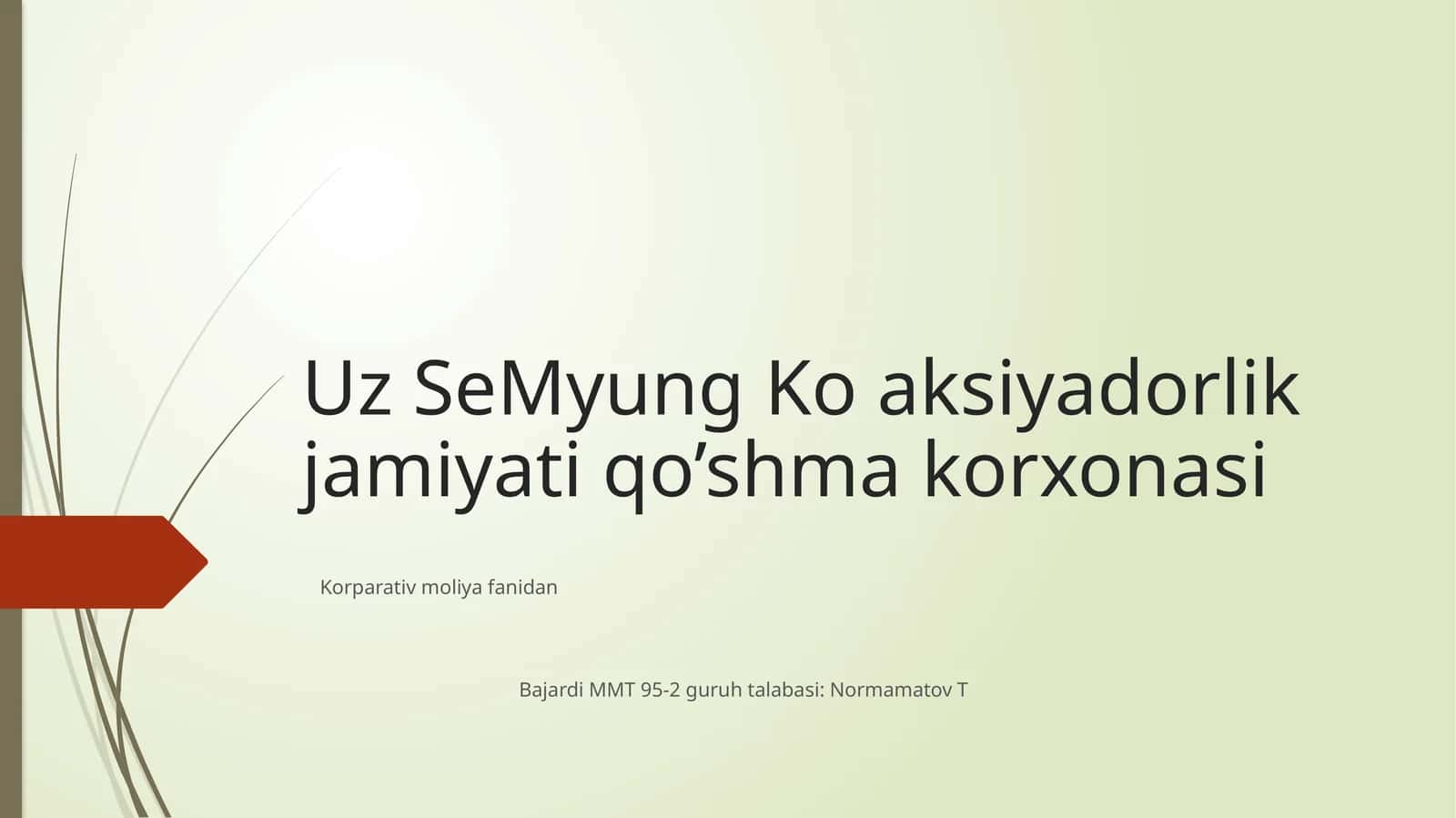 UzSe Myung Ko aksiyadorlik jamiyati qo’shma korxonasi 1