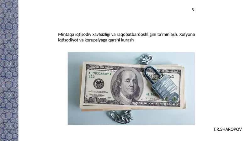 Mintaqa iqtisodiy xavfsizligi va raqobatbardoshligini ta’minlash 1